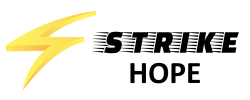 Strike Hope Logo- yellow lightening bolt black letters
